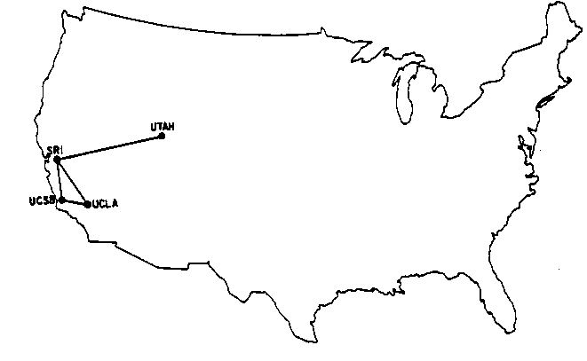 map of ARPANET 1969